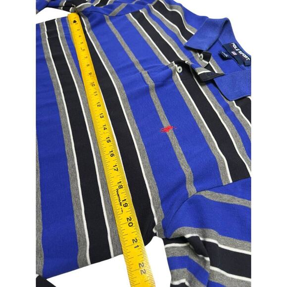Vintage Polo Sport by Ralph Lauren Striped Collared Long Sleeve - 90โsโ Blue - M - Picture 5 of 5